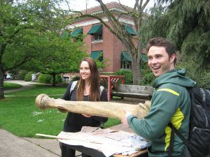 students and elephant femur