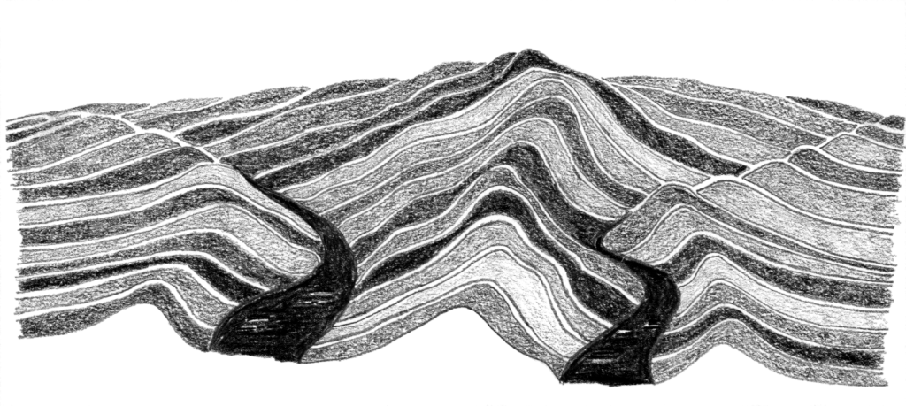 Drawing of hills
